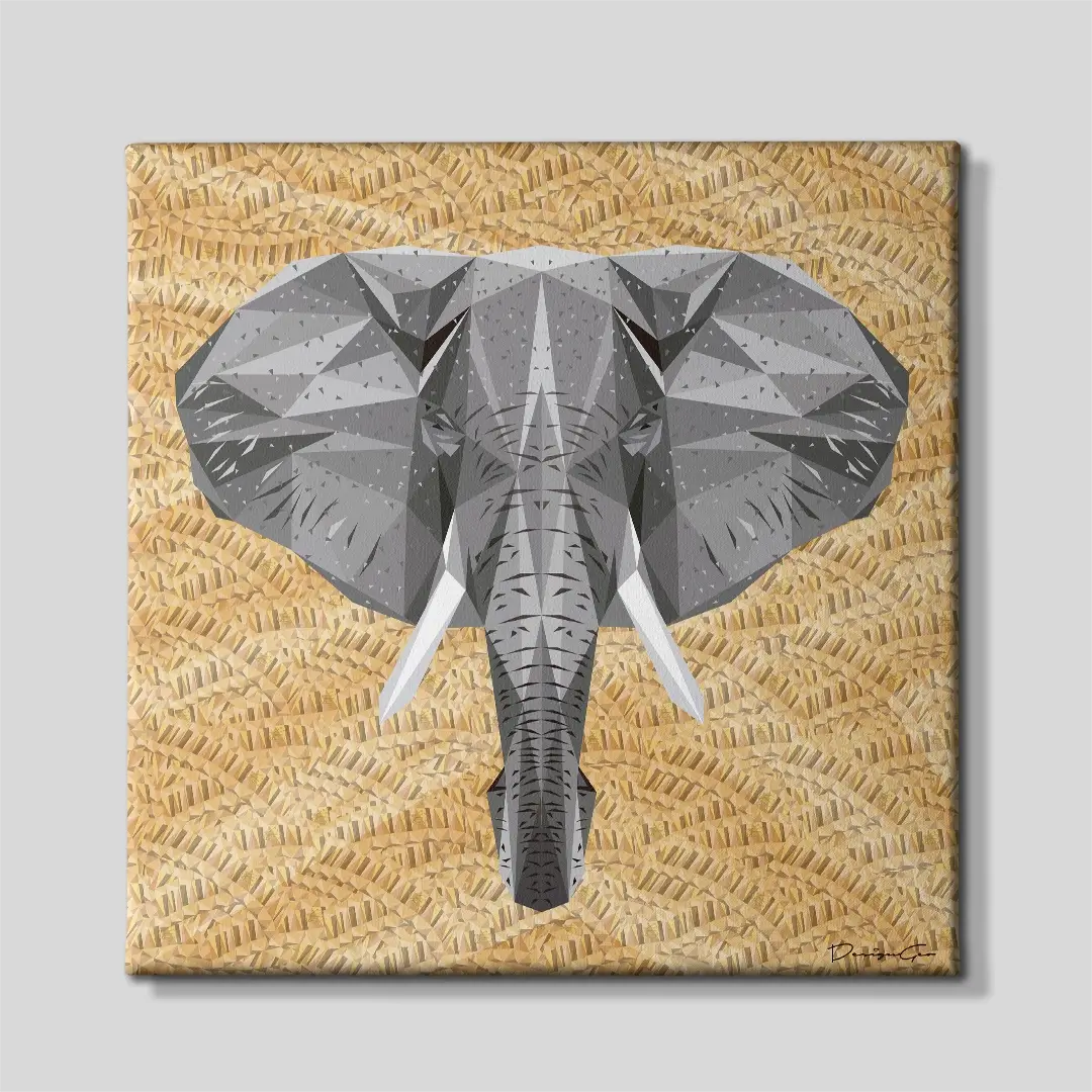 Geometric Elephant Canvas Wall Art