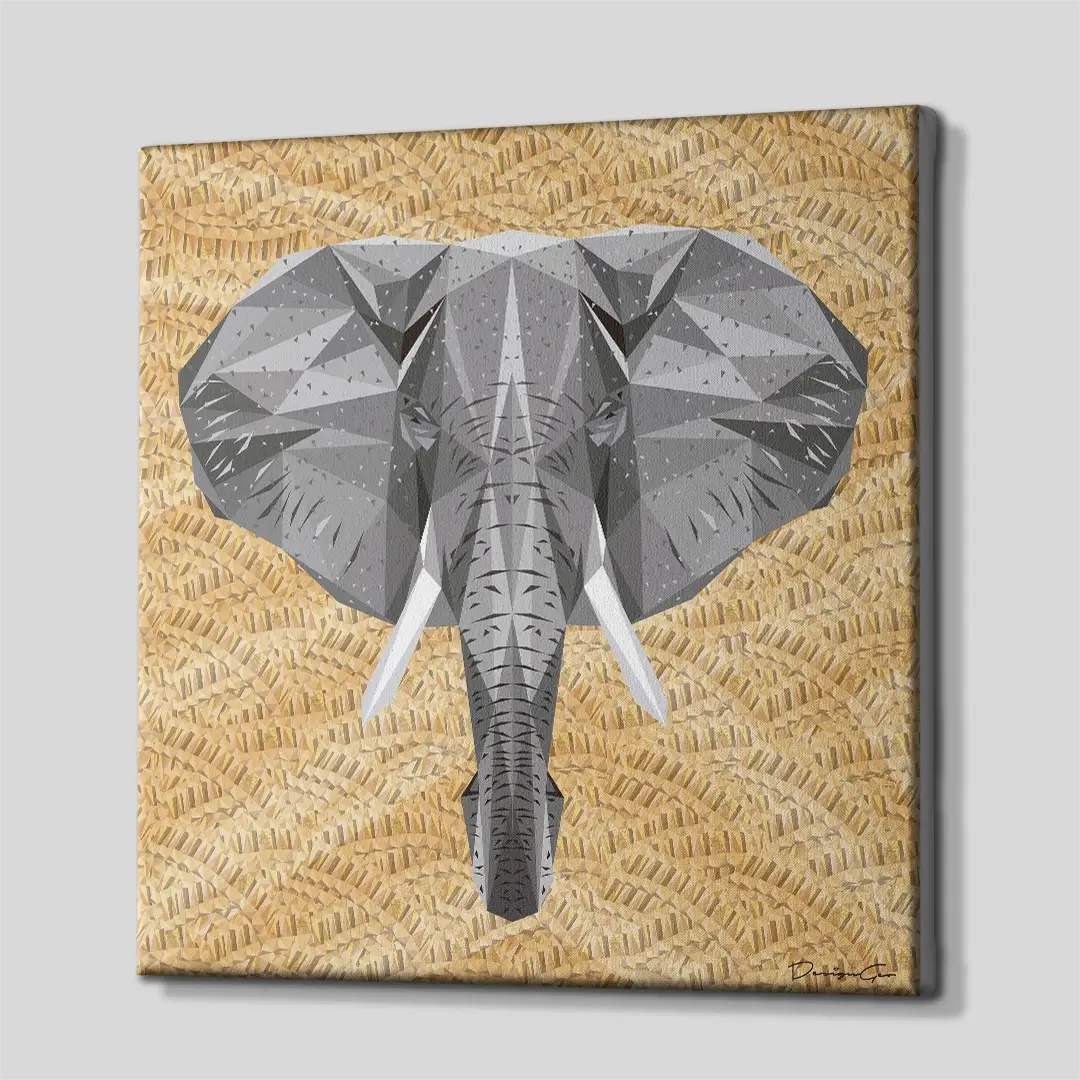 Geometric Elephant Canvas Wall Art