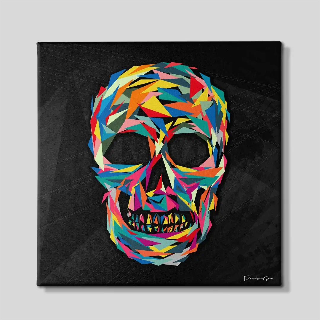 Geometric Skull Canvas Wall Art