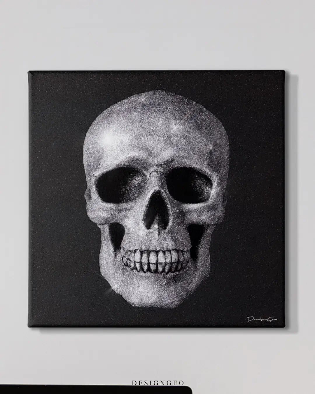 Glitter Skull Canvas Wall Art