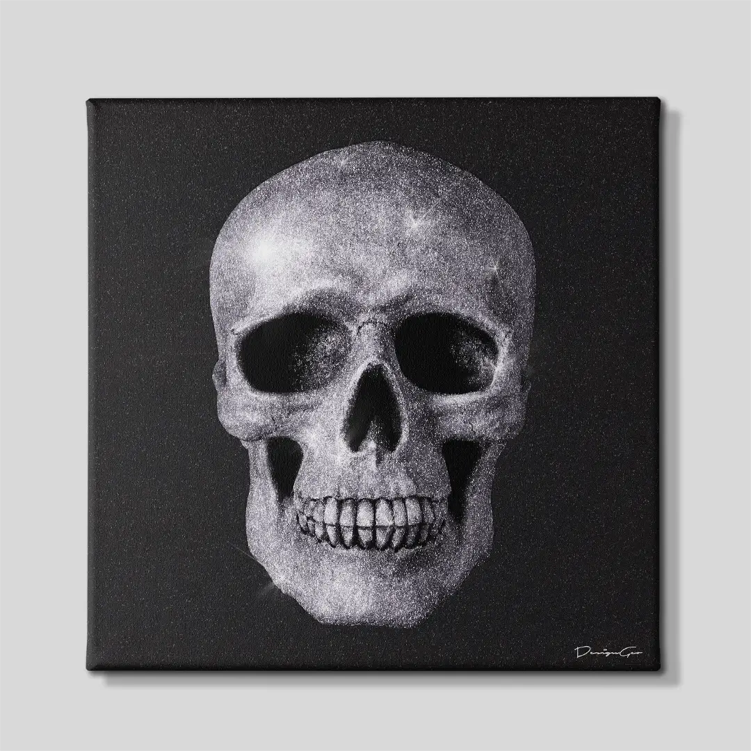 Glitter Skull Canvas Wall Art