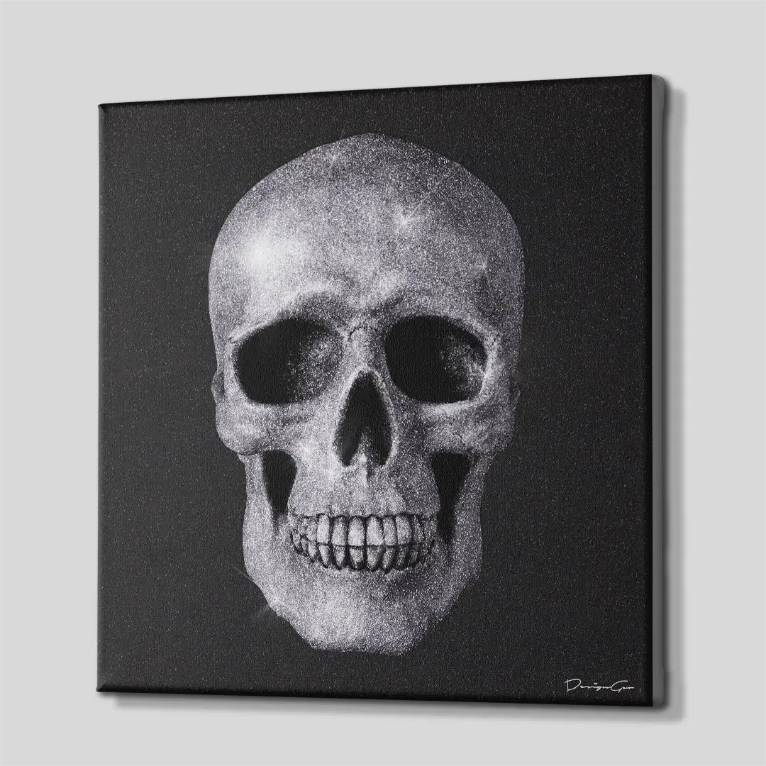 Glitter Skull Canvas Wall Art