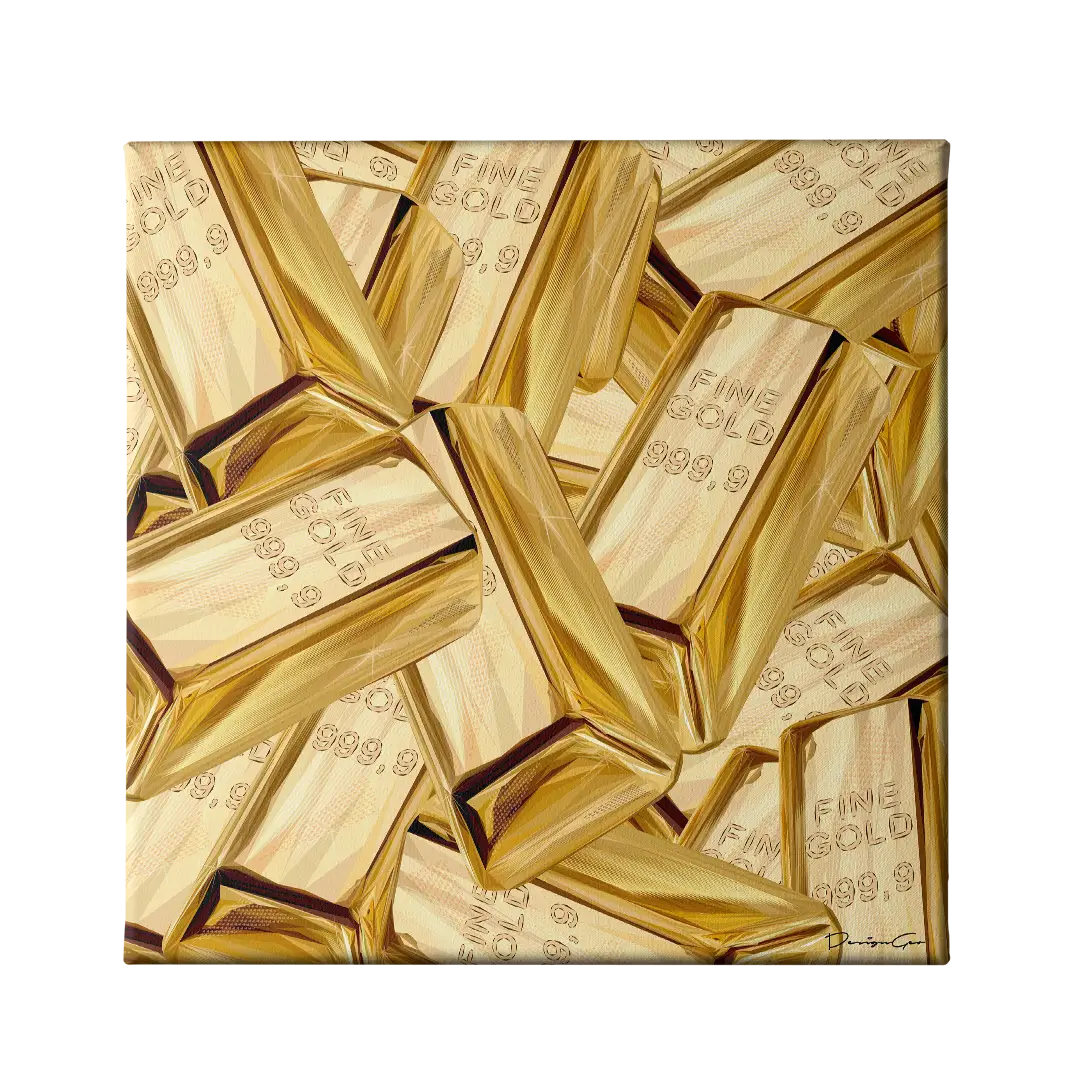 Gold Bars Canvas Wall Art
