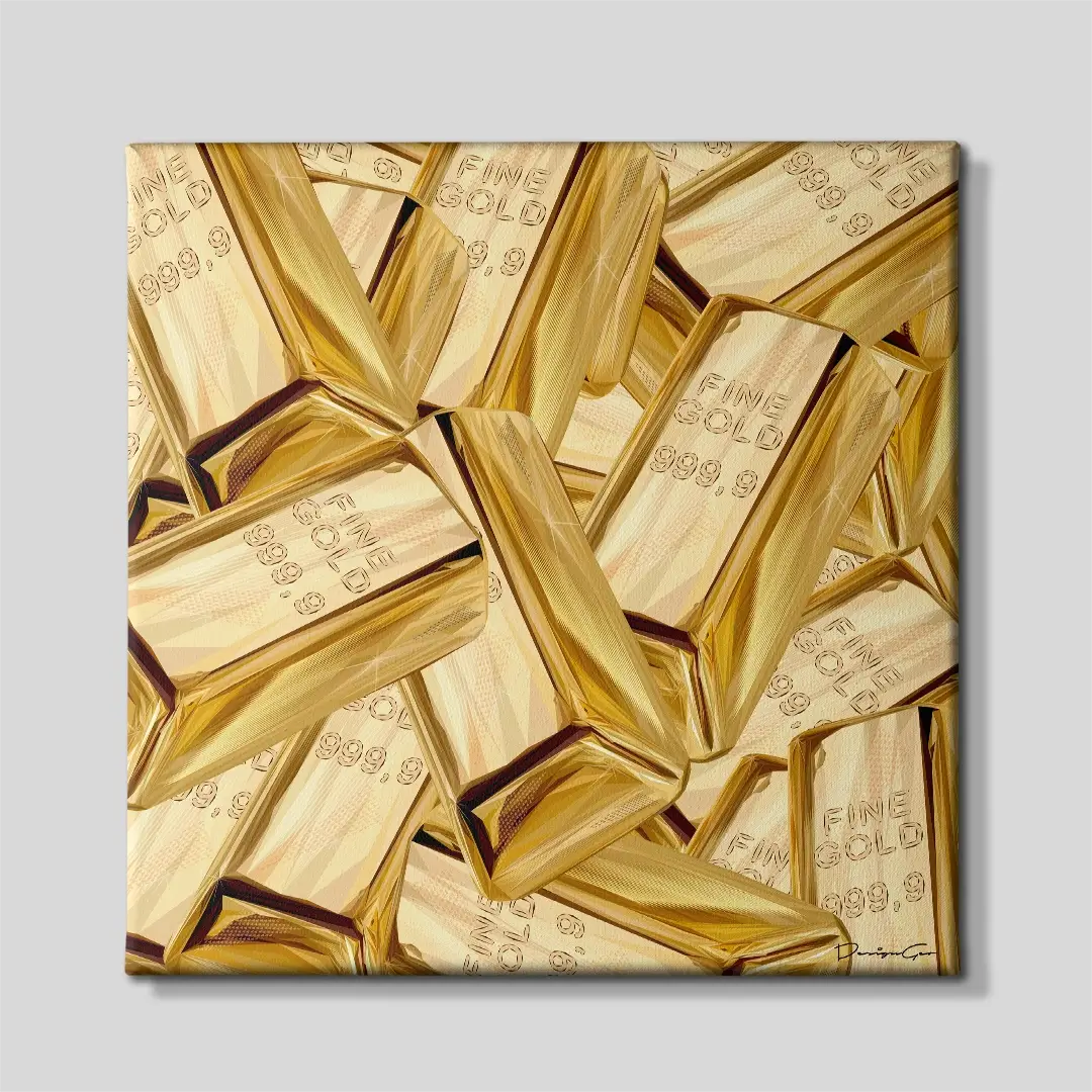 Gold Bars Canvas Wall Art