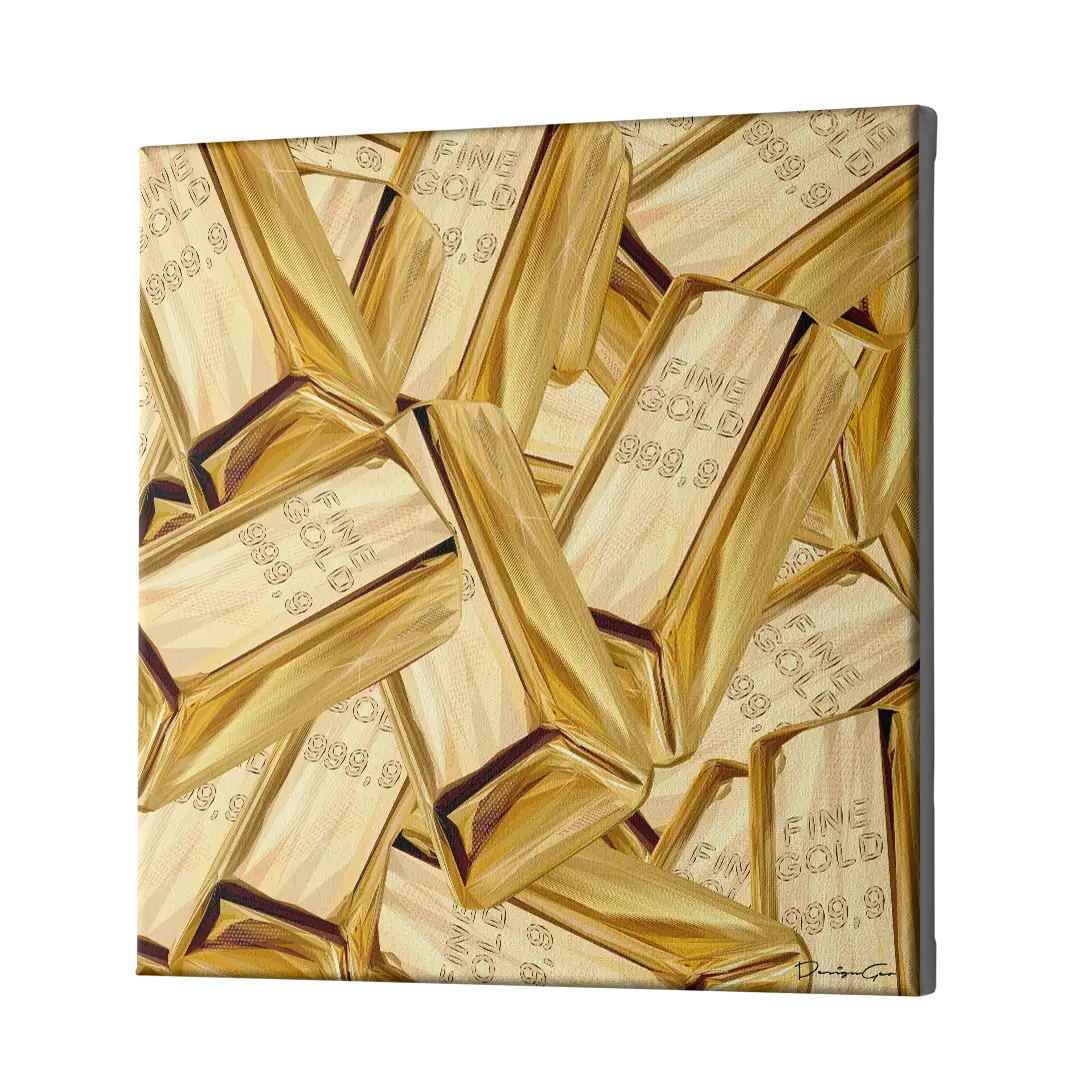 Gold Bars Canvas Wall Art