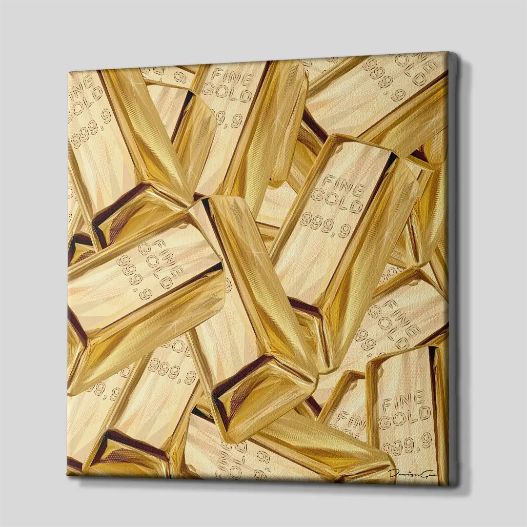 Gold Bars Canvas Wall Art