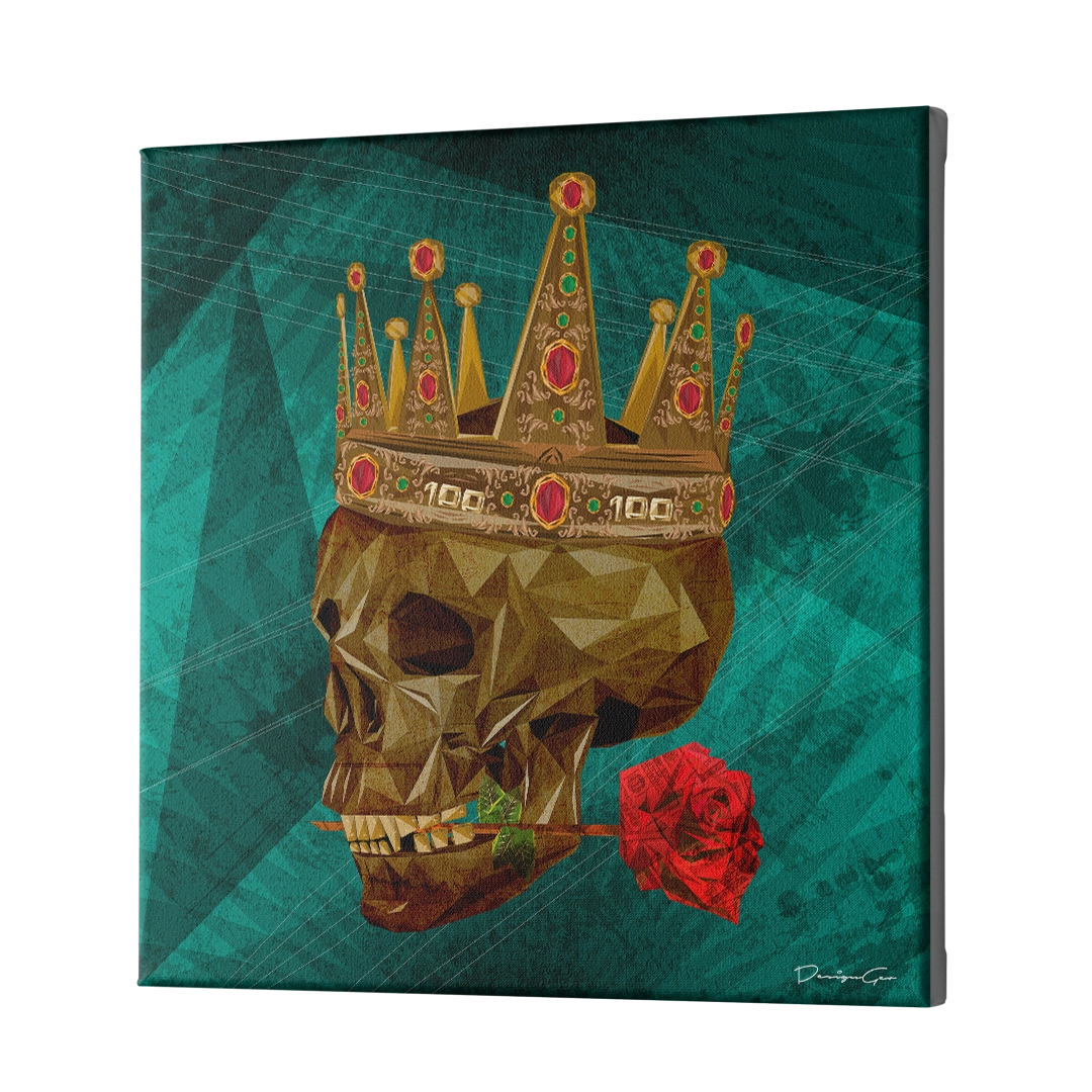 Golden Skull Canvas Wall Art