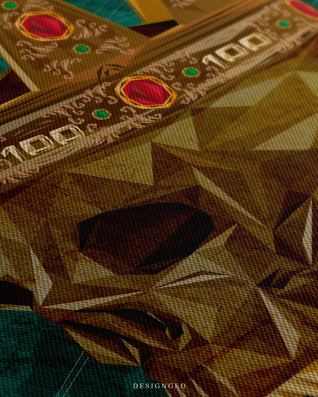 Golden Skull Canvas Wall Art