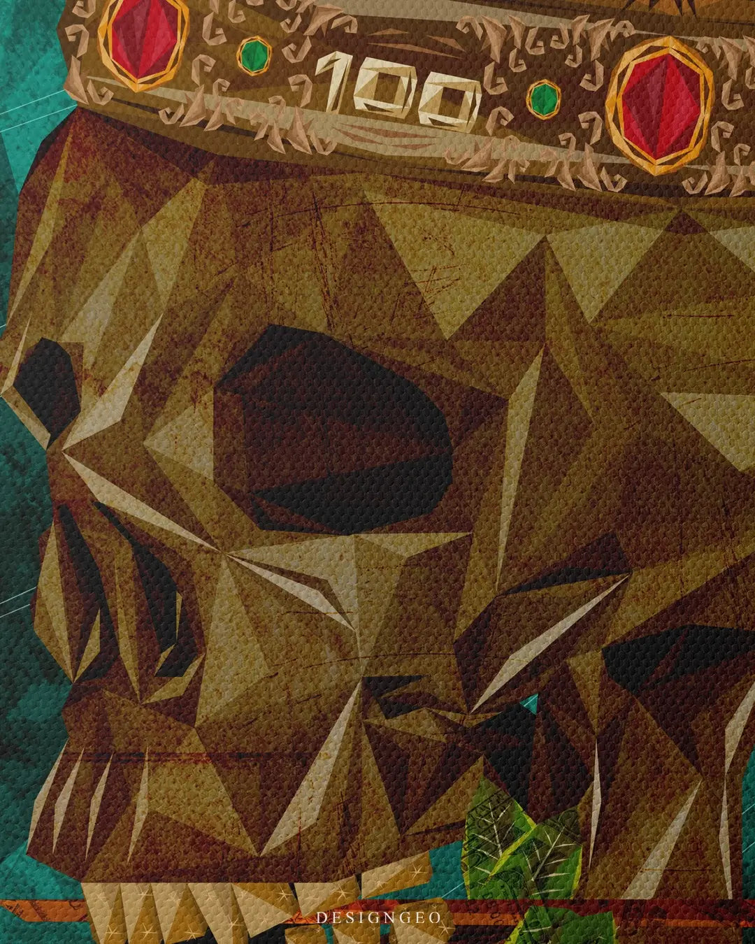 Golden Skull Canvas Wall Art