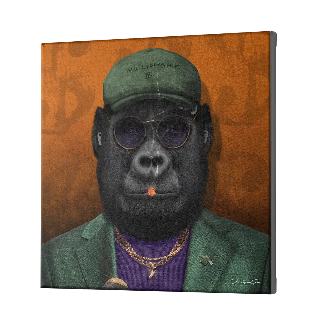 Golfer Gorilla Canvas Wall Art