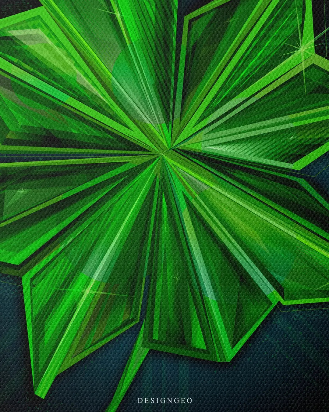 Artistic canvas illustration of a lucky four-leaf clover, symbolizing prosperity, rare opportunities, and financial growth in a sleek modern style