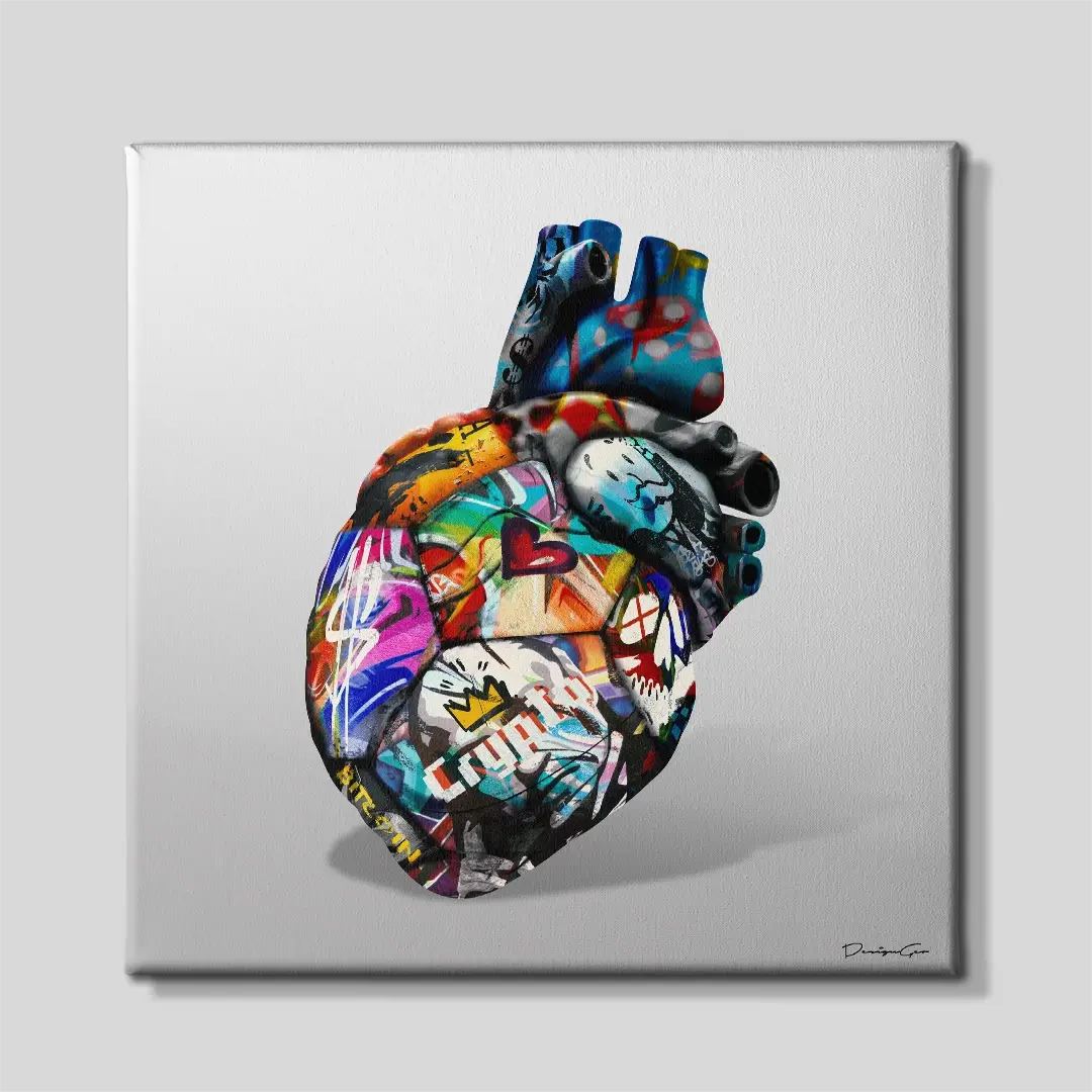 Graffiti Heart Canvas Wall Art