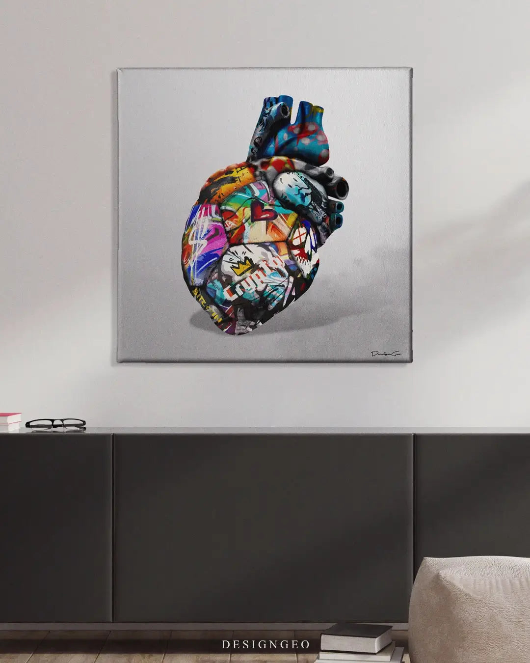 Graffiti Heart Canvas Wall Art