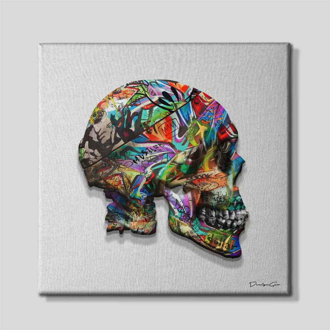 Graffiti Skull Canvas Wall Art