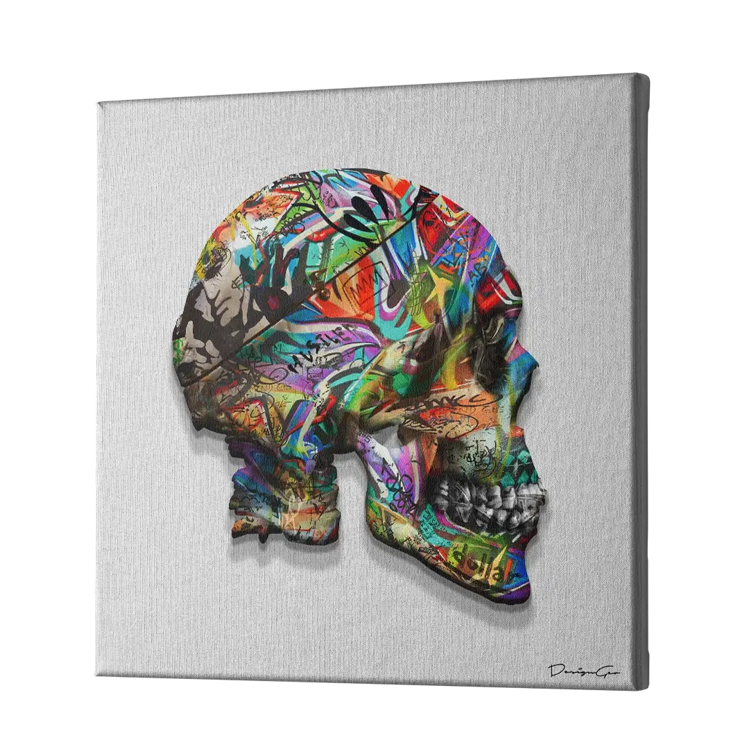 Graffiti Skull Canvas Wall Art
