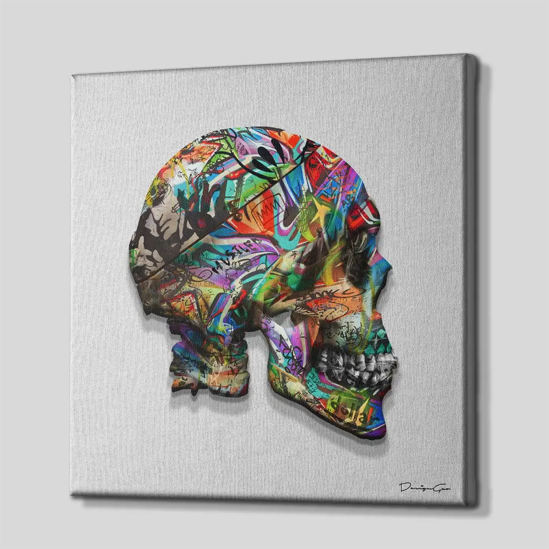 Graffiti Skull Canvas Wall Art