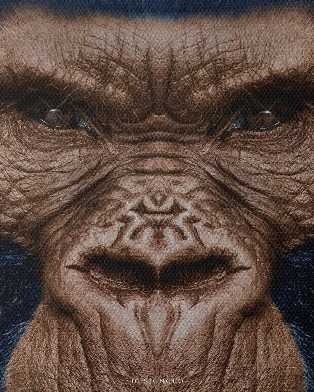 Artistic canvas illustration of a gorilla ignoring noise with money, symbolizing the entrepreneur's focus on wealth, discipline, and the rejection of external negativity