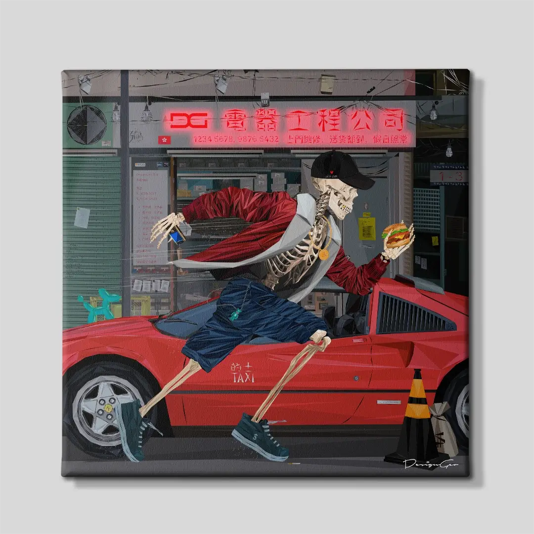 Hong Kong Rush Canvas Wall Art
