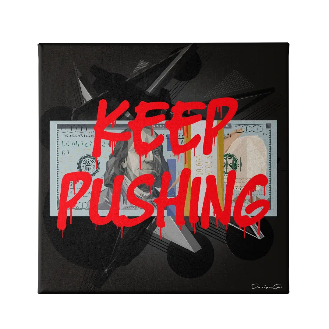 Keep Pushing Canvas Wall Art