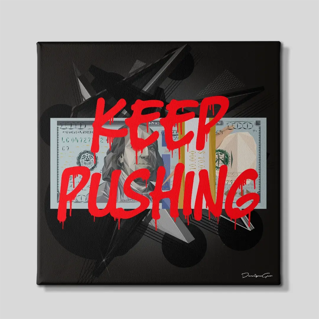 Keep Pushing Canvas Wall Art