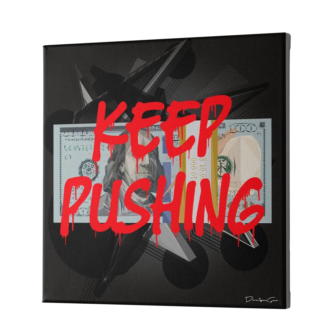 Keep Pushing Canvas Wall Art