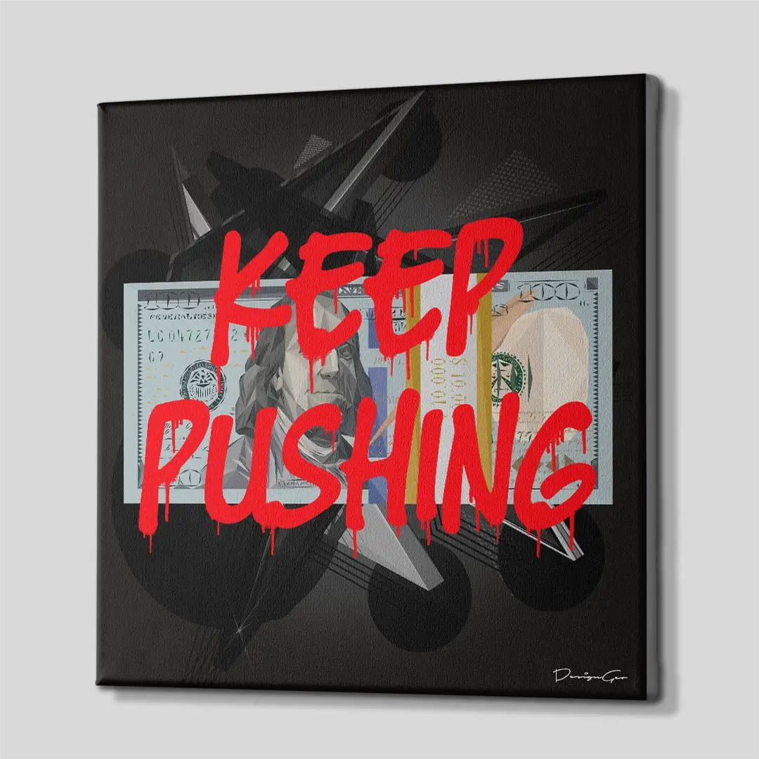 Keep Pushing Canvas Wall Art