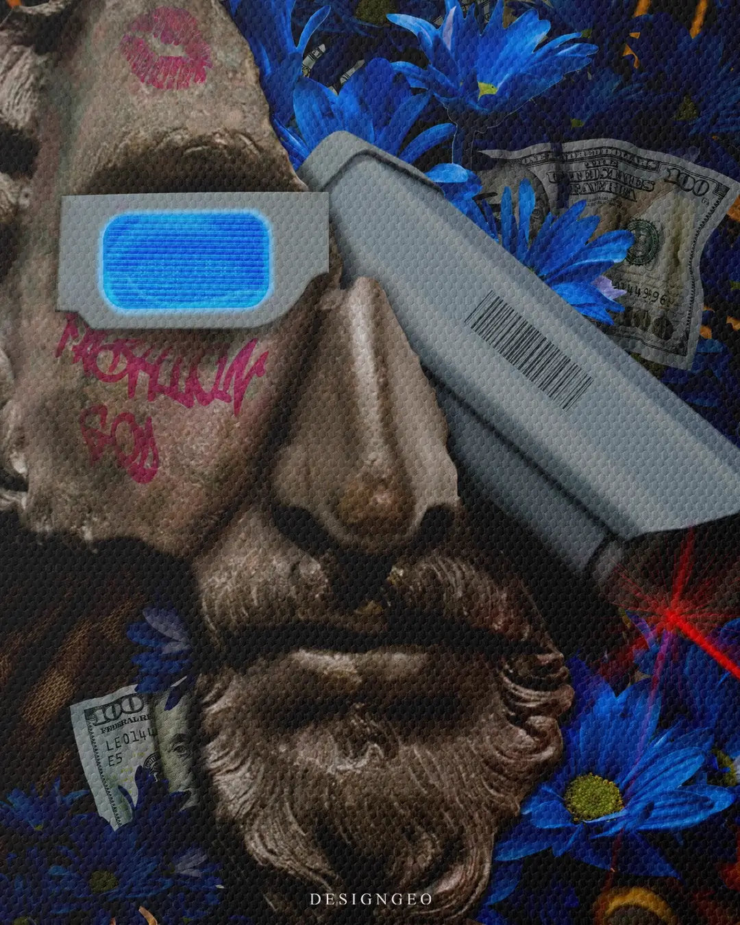 Close-up detail of canvas wall art print showing texture and sharpness