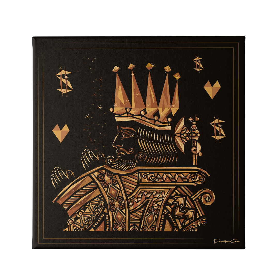 King Of Fortune Art Square Canvas Print by DesignGeo