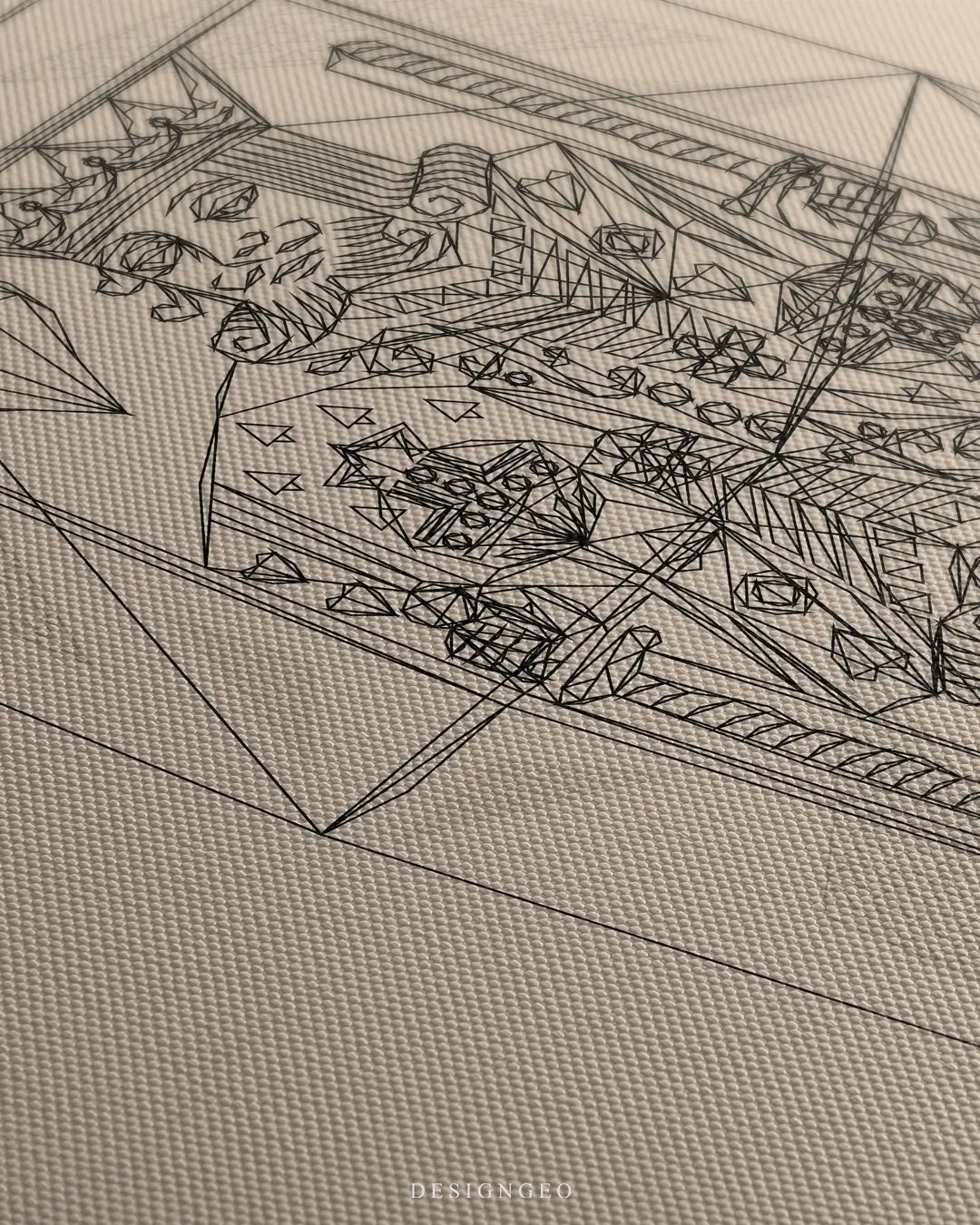 King of Hearts Outline Canvas Wall Art