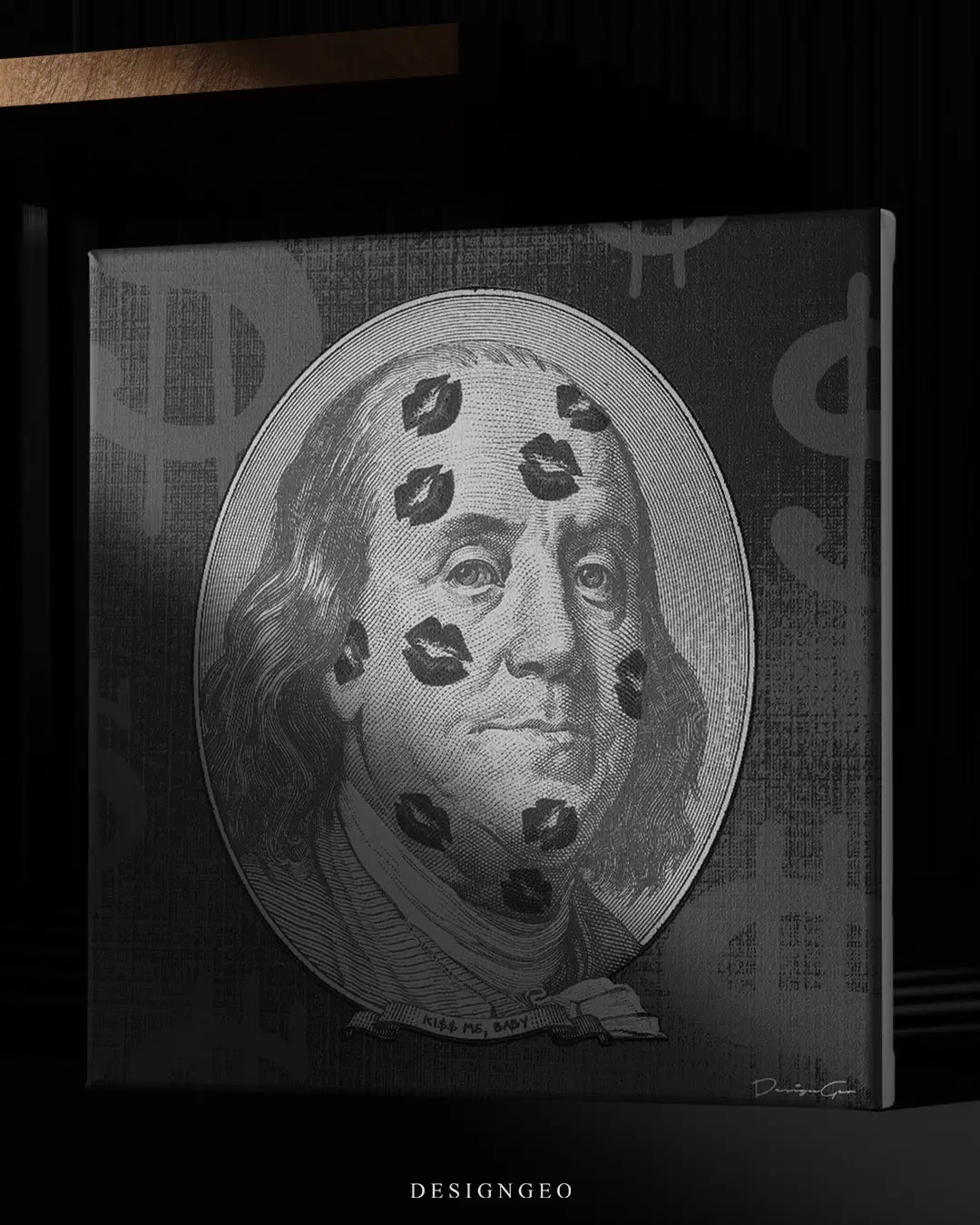 Canvas wall art displayed on wall in contemporary living space