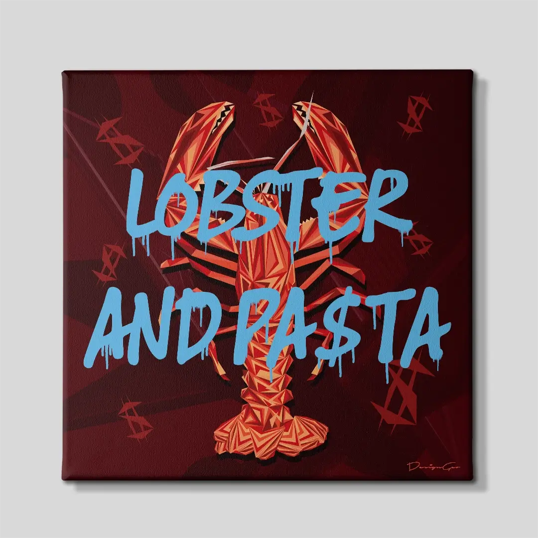 Lobster And Pasta Canvas Wall Art