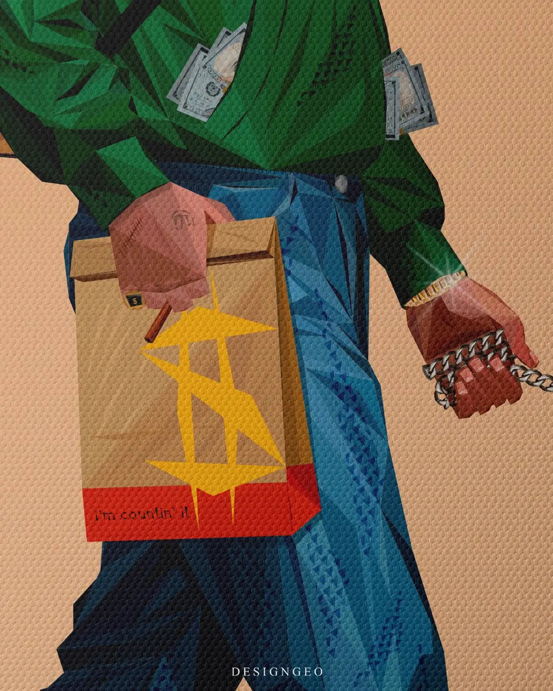 Close-up detail of canvas wall art print showing texture and sharpness