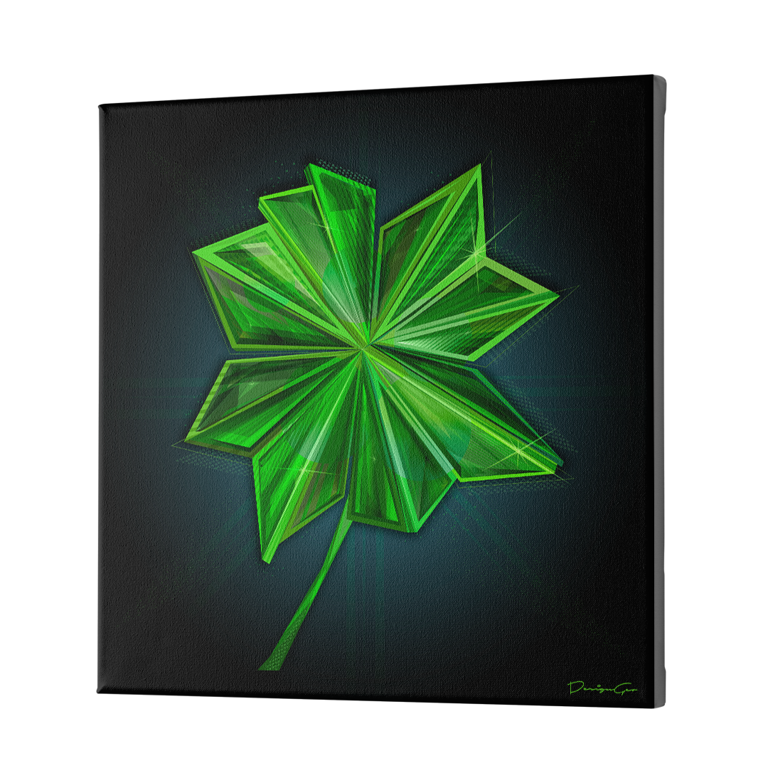 Lucky Clover Art Square Canvas Print by DesignGeo