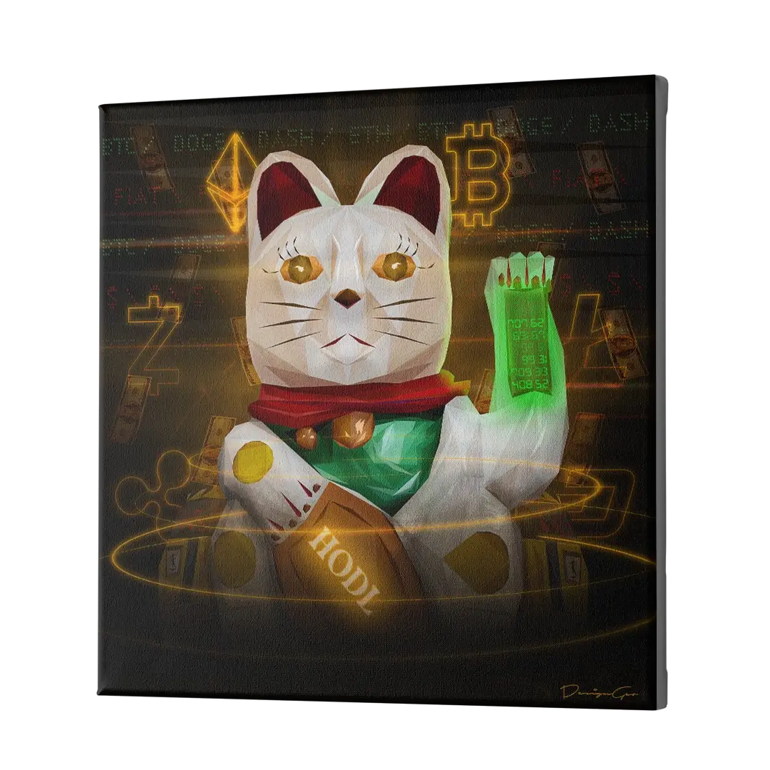 Maneki Neko Crypto Canvas Wall Art