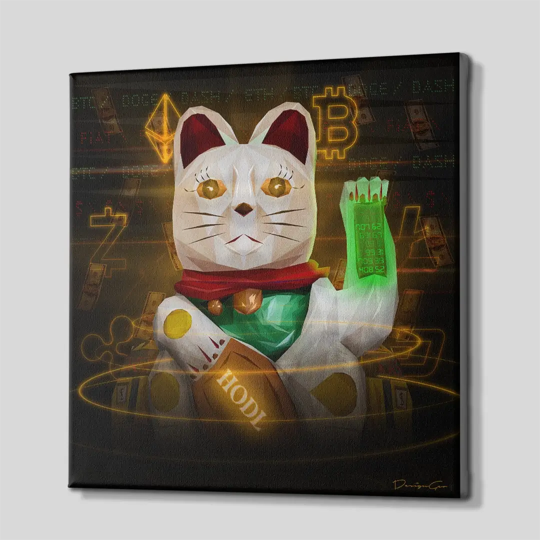 Maneki Neko Crypto Canvas Wall Art