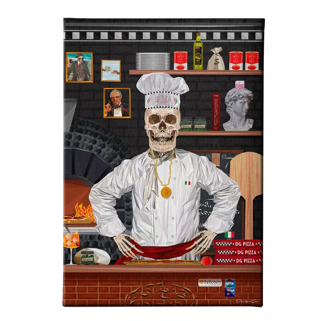 Master Chef Pizza Canvas Wall Art