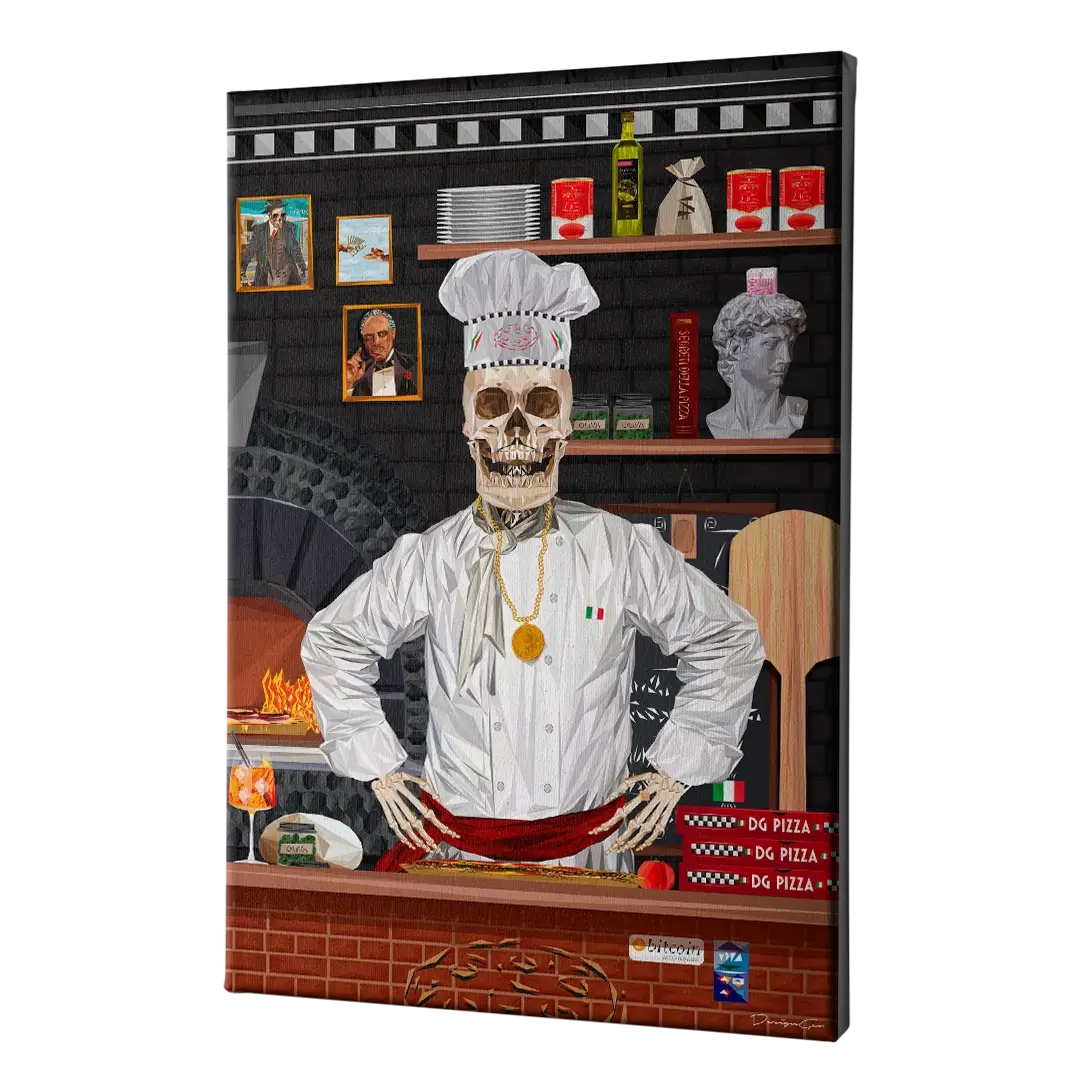 Master Chef Pizza Canvas Wall Art