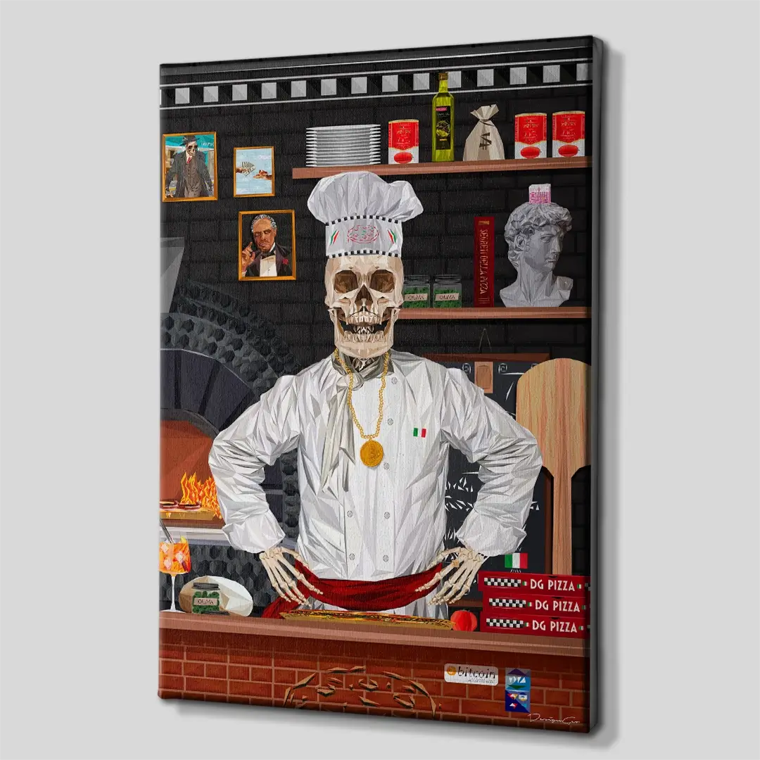 Master Chef Pizza Canvas Wall Art