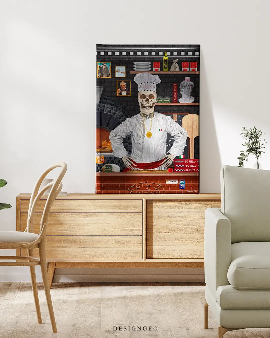 Master Chef Pizza Canvas Wall Art