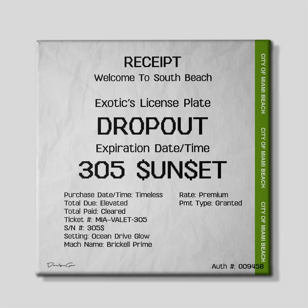 Miami Parking Canvas Wall Art