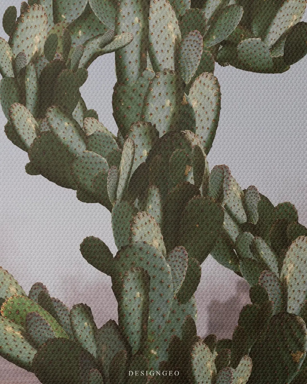 Artistic canvas illustration of a money-shaped cactus under a warm sun, representing a thriving business mindset and the ability to find wealth in any environment