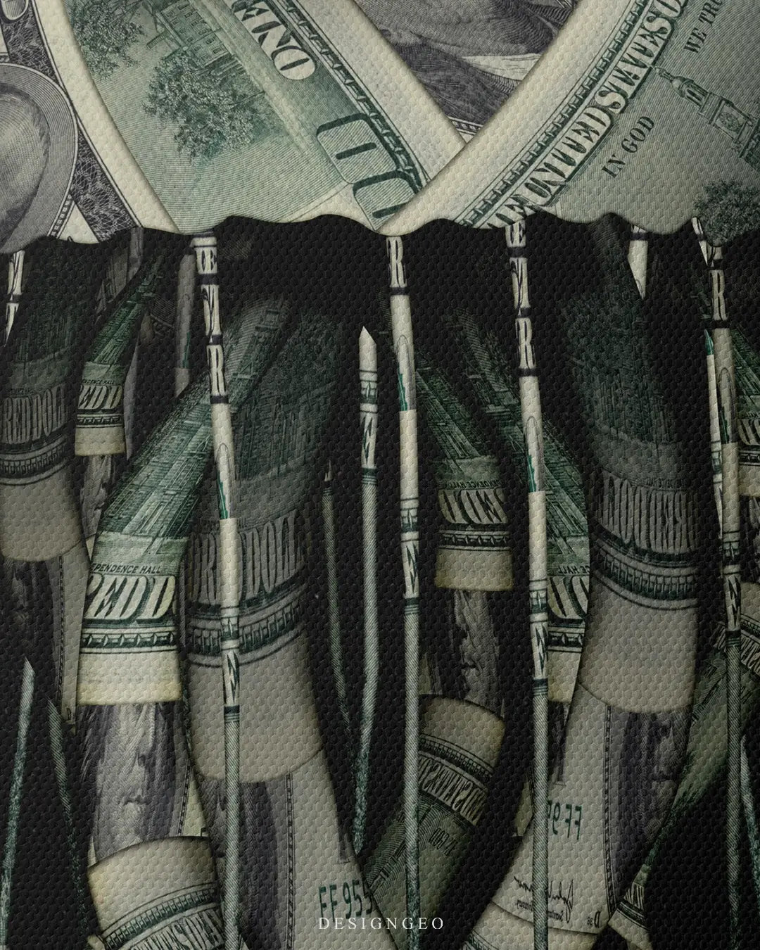 Surreal illustration of three floating jellyfish made of US dollar bill patterns, symbolizing financial liquidity and abundance on a dark background