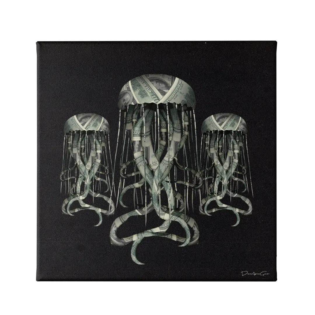 Money Jellyfish Canvas Wall Art