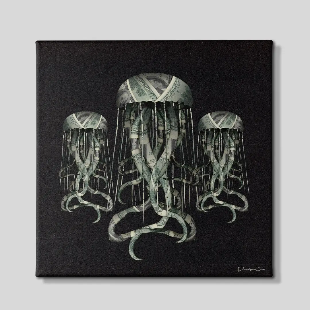 Money Jellyfish Canvas Wall Art