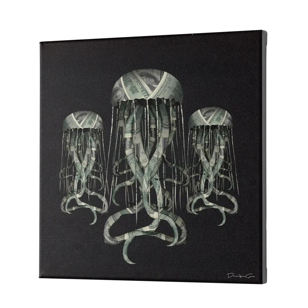 Money Jellyfish Canvas Wall Art