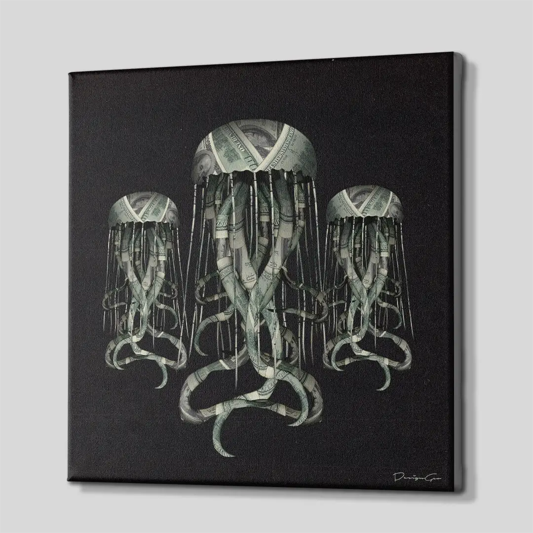 Money Jellyfish Canvas Wall Art