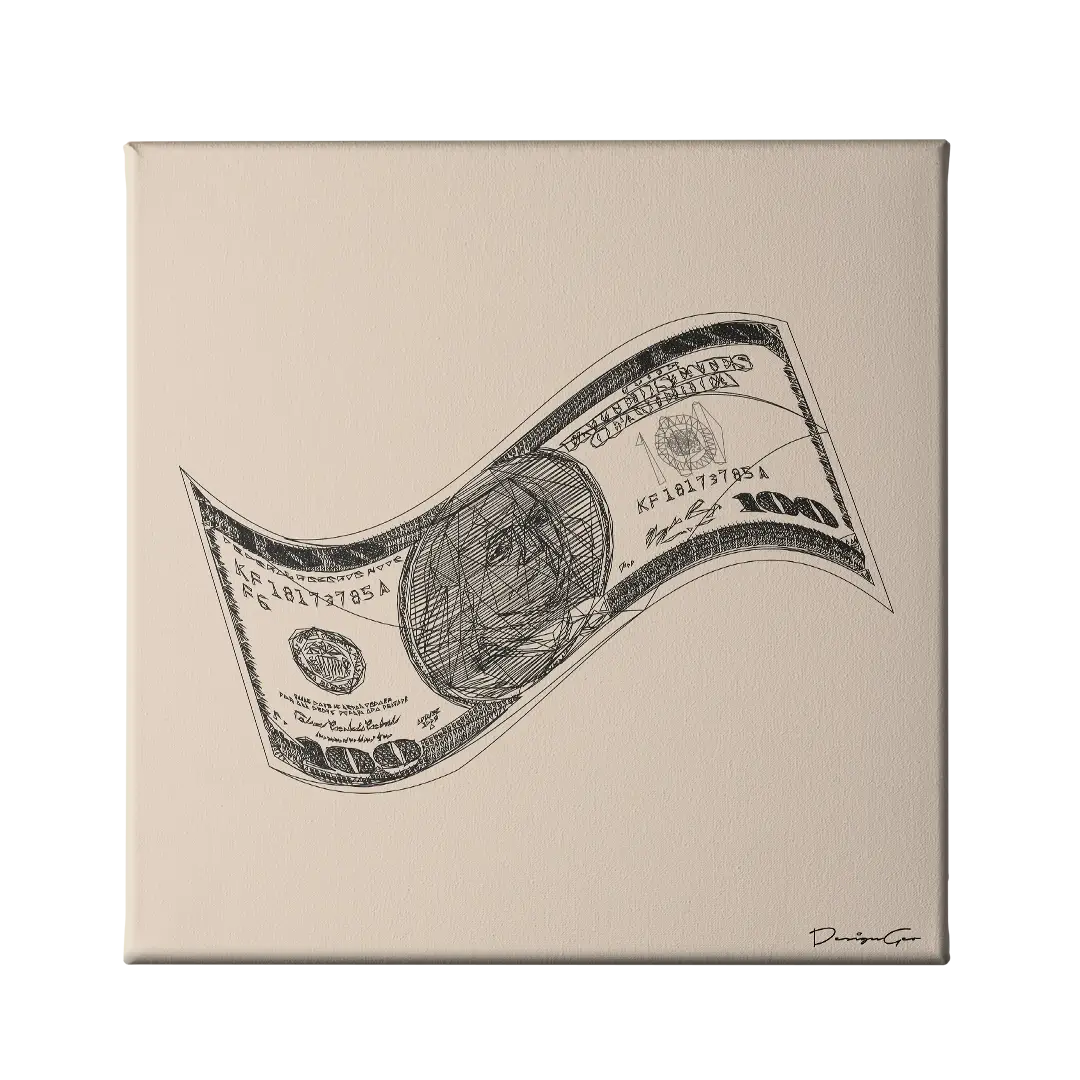 Money Outline Canvas Wall Art