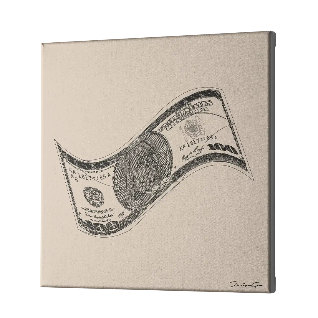 Money Outline Canvas Wall Art