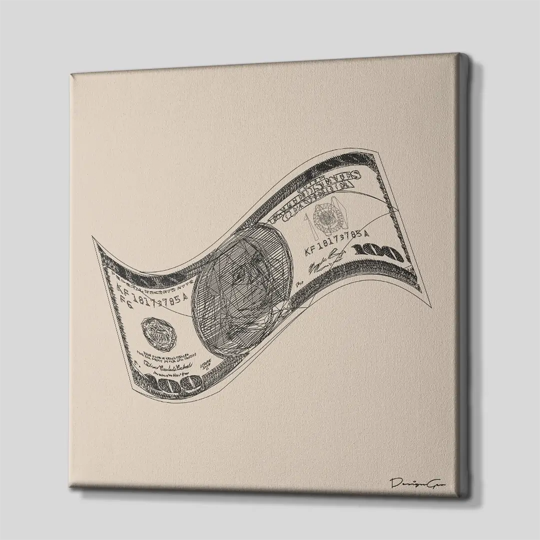 Money Outline Canvas Wall Art