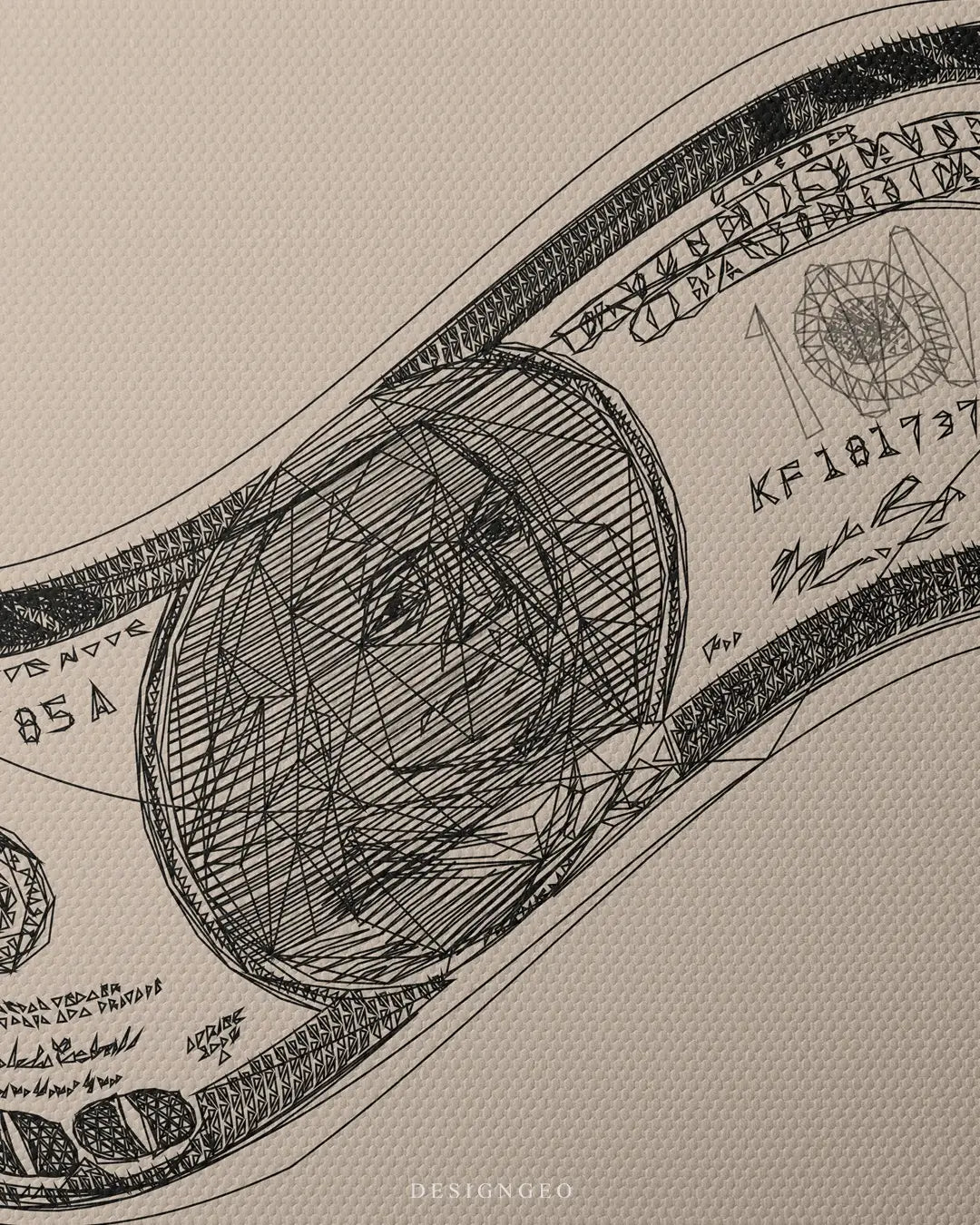 Money Outline Canvas Wall Art